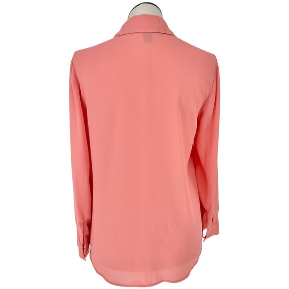 Womens Button Down Shirt Sz M Chest Pockets Long Roll Tab Sleeves by Style & Co - Picture 5 of 9